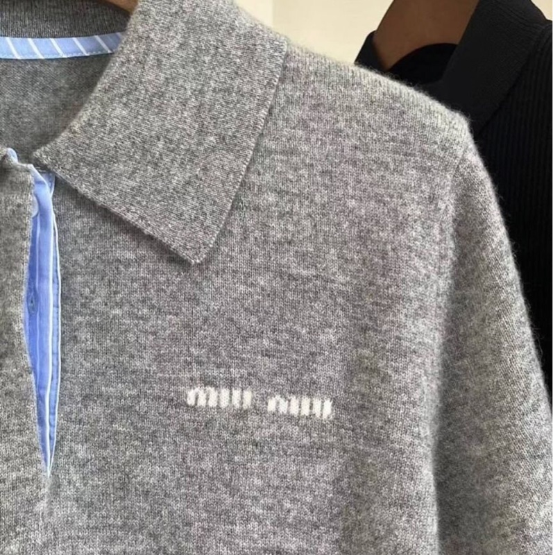 miumiu 羊絨polo毛衣襯衫-2
