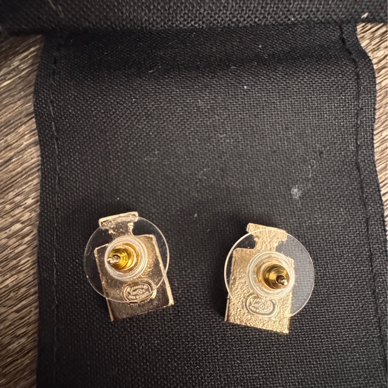 Chanel No.5號限量絕版香水瓶 logo淡金釦耳針 耳環-4