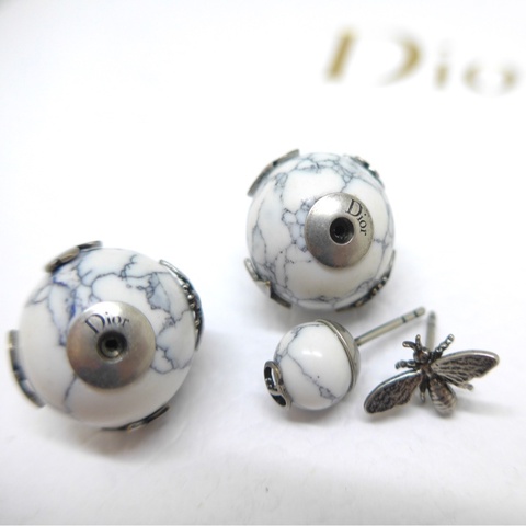 Dior Tribales 大理石紋不對稱耳環（絕版商品）