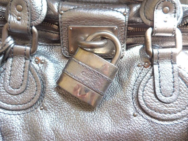 Chloe Paddington帕丁頓銀色金屬質感鎖頭包-4