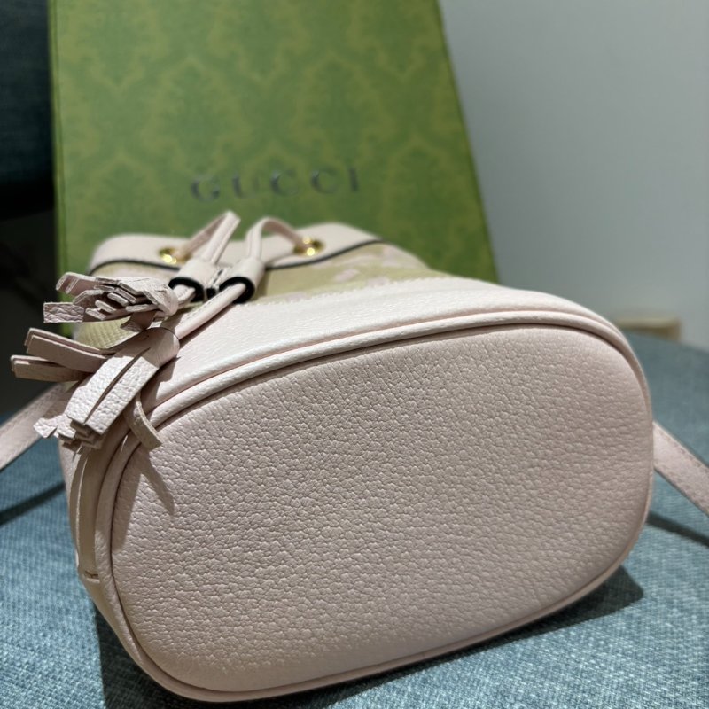 ｛🎀全新未使用 夢幻水桶💫｝*SHIHNA名牌精品* GUCCI  jumbo GG mini 水桶包 （粉色）-4