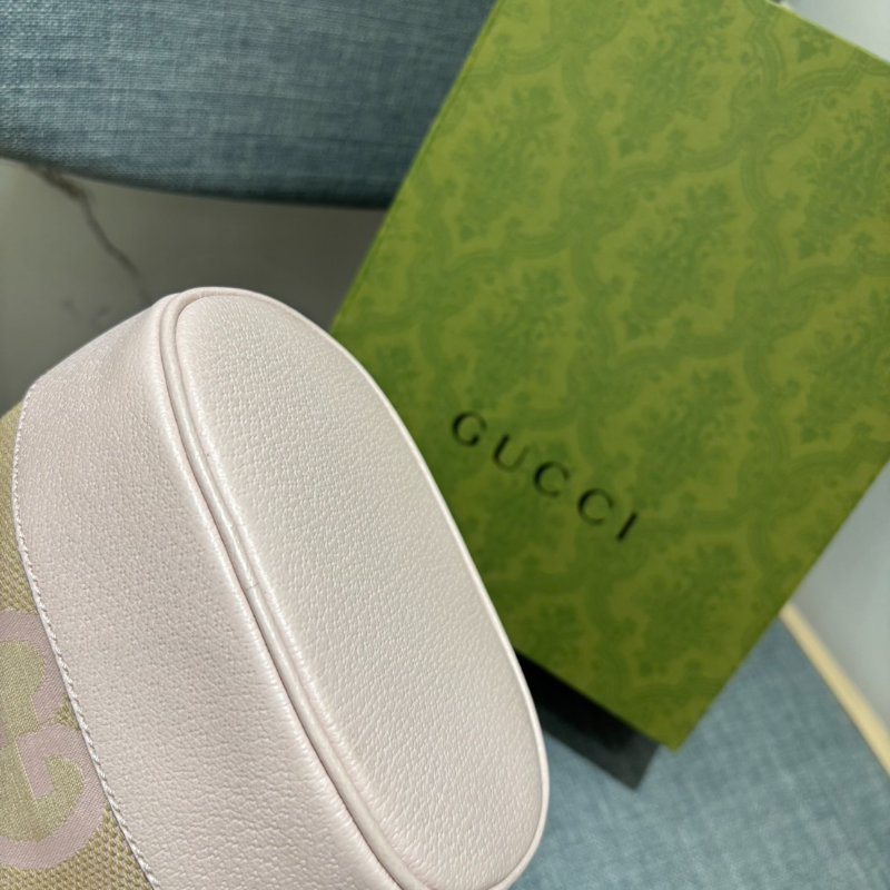 ｛🎀全新未使用 夢幻水桶💫｝*SHIHNA名牌精品* GUCCI  jumbo GG mini 水桶包 （粉色）-5