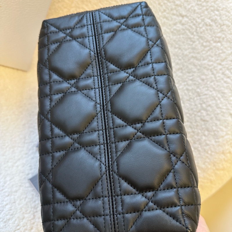 全新迪奧/Dior Toujours系列新款 黑色牛皮字母吊墜托特 土著包 手提包小號-5