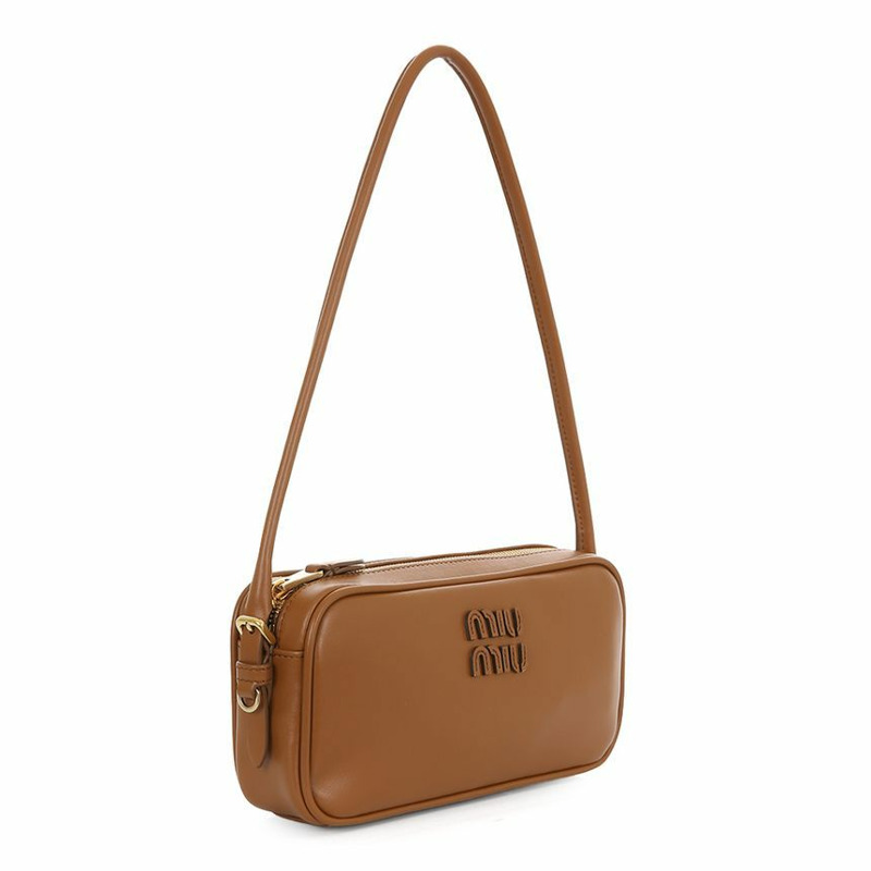 MIU MIU 標誌性Logo干邑色單肩包 25FW 5NE024 AF8W F0046-2