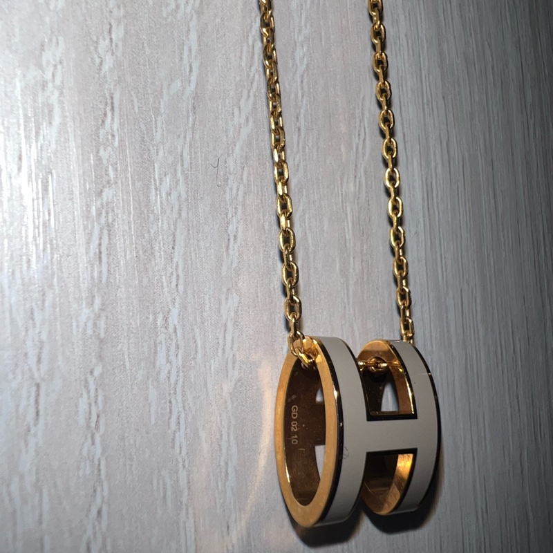 Hermes 愛馬仕 項鍊 奶茶色-4