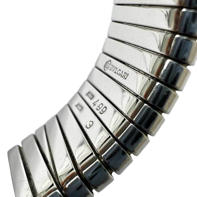 寶格麗 (BVLGARI) BB232TS Tubogas 石英不鏽鋼銀色黑色錶盤女錶-7