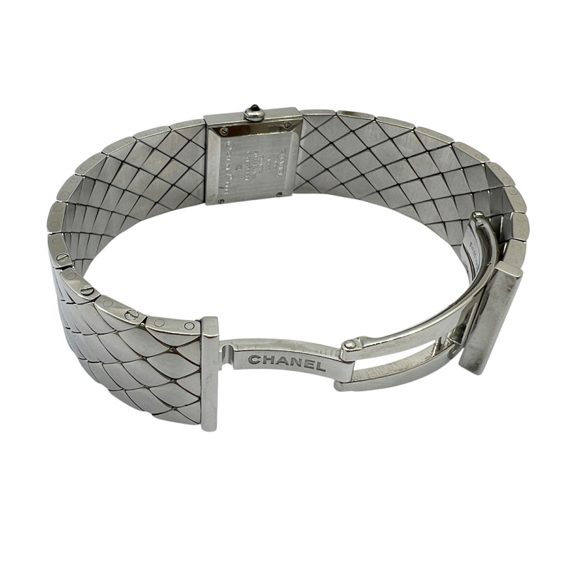 香奈兒 (CHANEL) 絎縫石英腕錶，不鏽鋼錶殼，黑色錶盤，女士款，型號 H0009，黑色/銀色-5