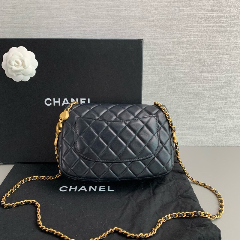✨Chanel 黑金羊皮 愛心coco 方胖子晶片款 有購證🖤-3