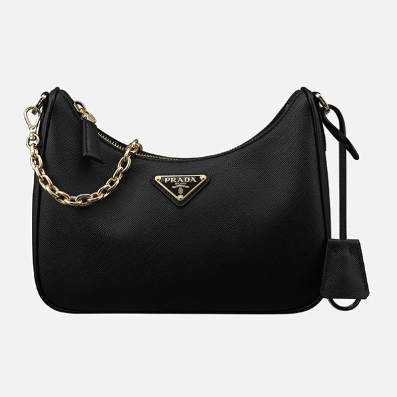 PRADA Saffiano迷你肩背包 黑色-0