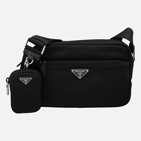 PRADA 5F 尼龍單肩包 黑色 1BC167 RV44 F0002