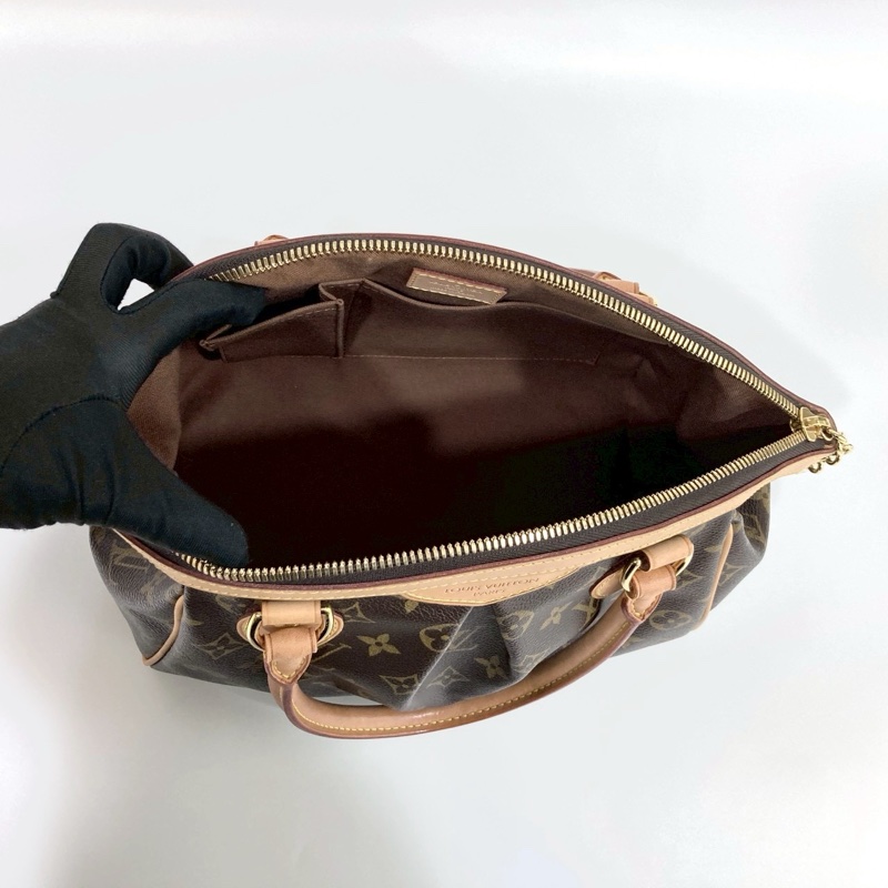 🥨經典路易威登LV原花金釦拉鍊抓皺Tivoli手提水餃包M40143-5