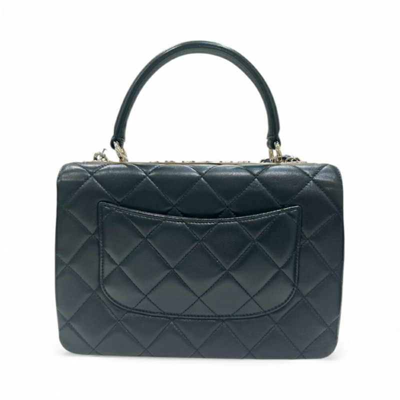香奈兒 (CHANEL) 黑色香檳金絎縫羊皮 A92236 鏈條單肩背包 CC 女士-1