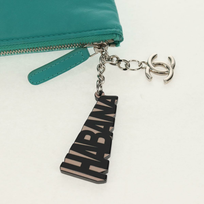 【日本直送】香奈兒手拿包,羊皮,祖母綠,CC標誌,貨號154047V-7