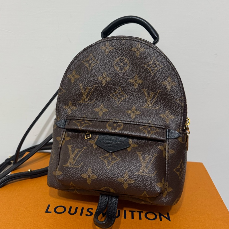 LV Palm Springs新款拉鏈小號老花雙肩小背包-0