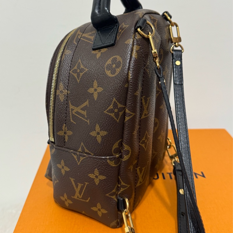LV Palm Springs新款拉鏈小號老花雙肩小背包-3