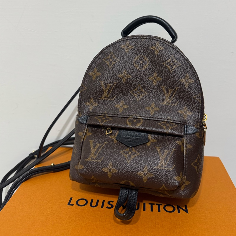 LV Palm Springs新款拉鏈小號老花雙肩小背包-5