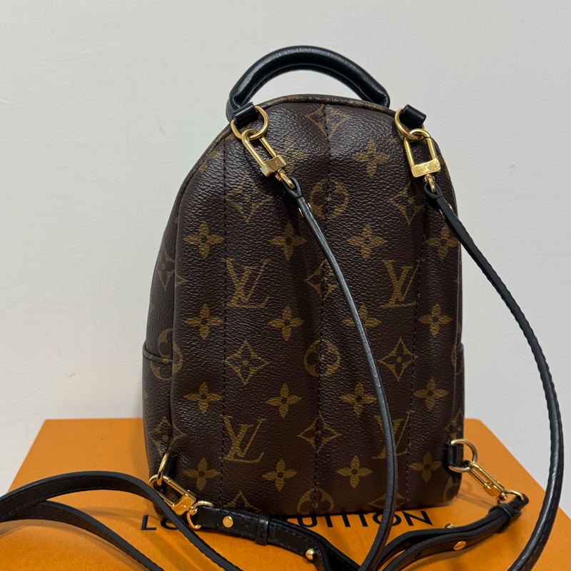 LV Palm Springs新款拉鏈小號老花雙肩小背包-6