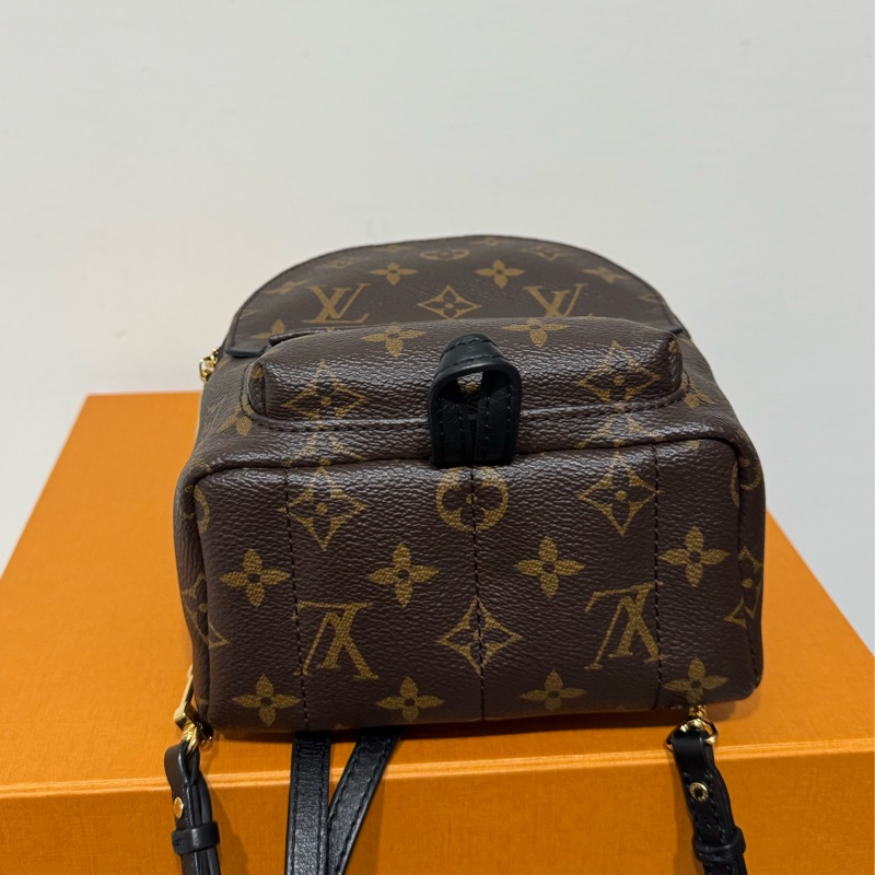 LV Palm Springs新款拉鏈小號老花雙肩小背包-7