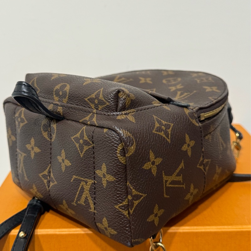 LV Palm Springs新款拉鏈小號老花雙肩小背包-10