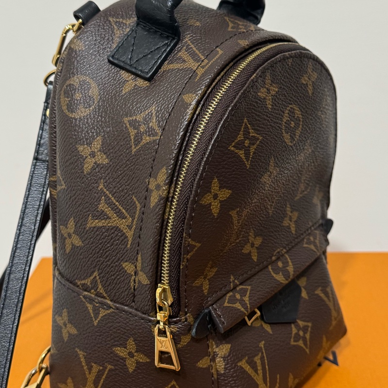 LV Palm Springs新款拉鏈小號老花雙肩小背包-15