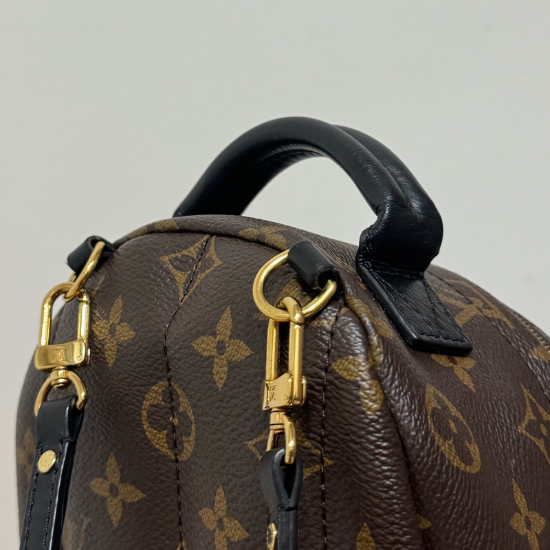 LV Palm Springs新款拉鏈小號老花雙肩小背包-16