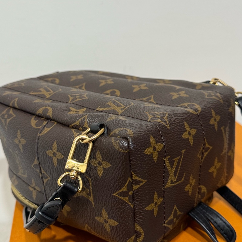 LV Palm Springs新款拉鏈小號老花雙肩小背包-19