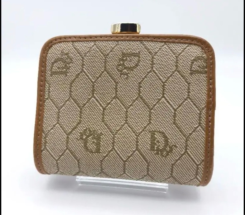 日本中古 Dior 蜂巢口金零錢包-1