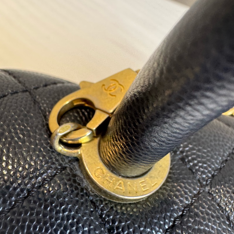 香奈兒Chanel Coco Handel牛皮黑金小號-2