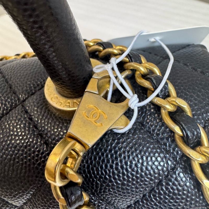 香奈兒Chanel Coco Handel牛皮黑金小號-3