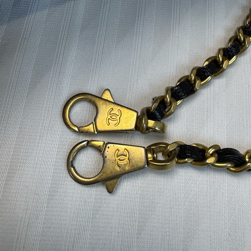 香奈兒Chanel Coco Handel牛皮黑金小號-15