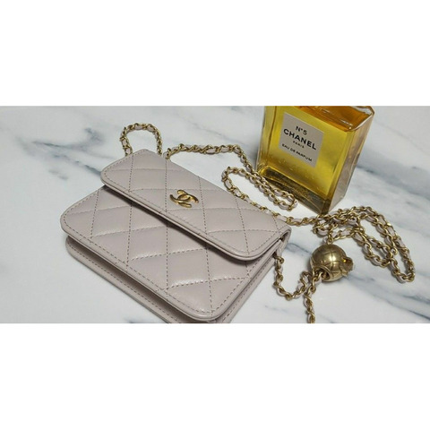 CHANEL 金球零錢包卡包零錢袋可調長度翻蓋卡包