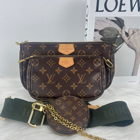 98新 lv五合一 純芯片 綠肩帶，M44813  尺寸: 24 x 13.5 x 4