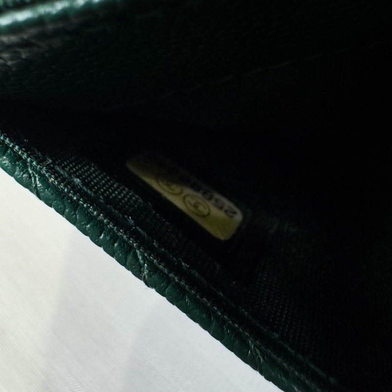 Chanel 香奈兒Leboy 荔枝牛皮綠金卡包-5