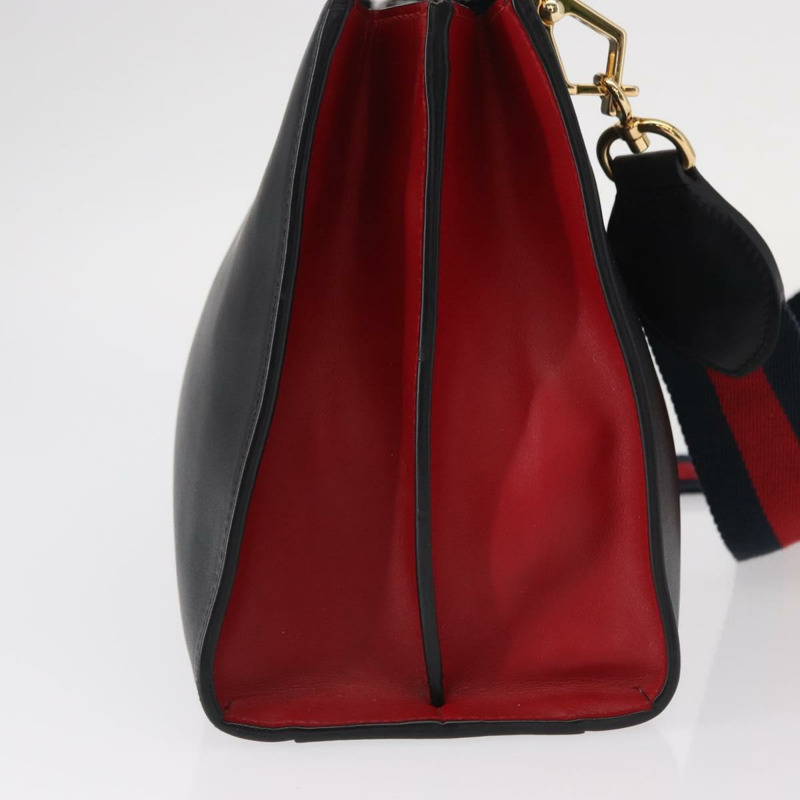 【日本直送】GUCCI Bamboo Sherry Line Nim Fair 皮革雙肩包 黑色 459076 正品 ar13801-3