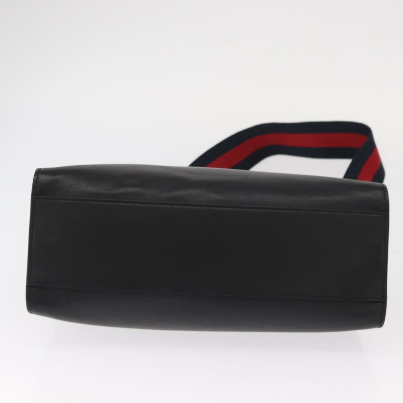 【日本直送】GUCCI Bamboo Sherry Line Nim Fair 皮革雙肩包 黑色 459076 正品 ar13801-4