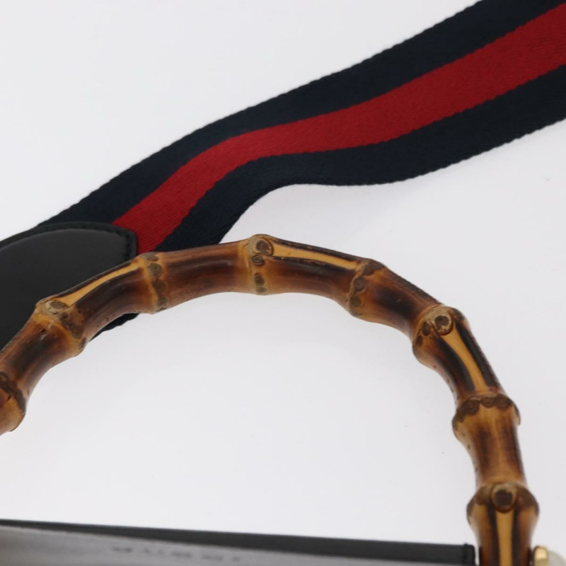 【日本直送】GUCCI Bamboo Sherry Line Nim Fair 皮革雙肩包 黑色 459076 正品 ar13801-7