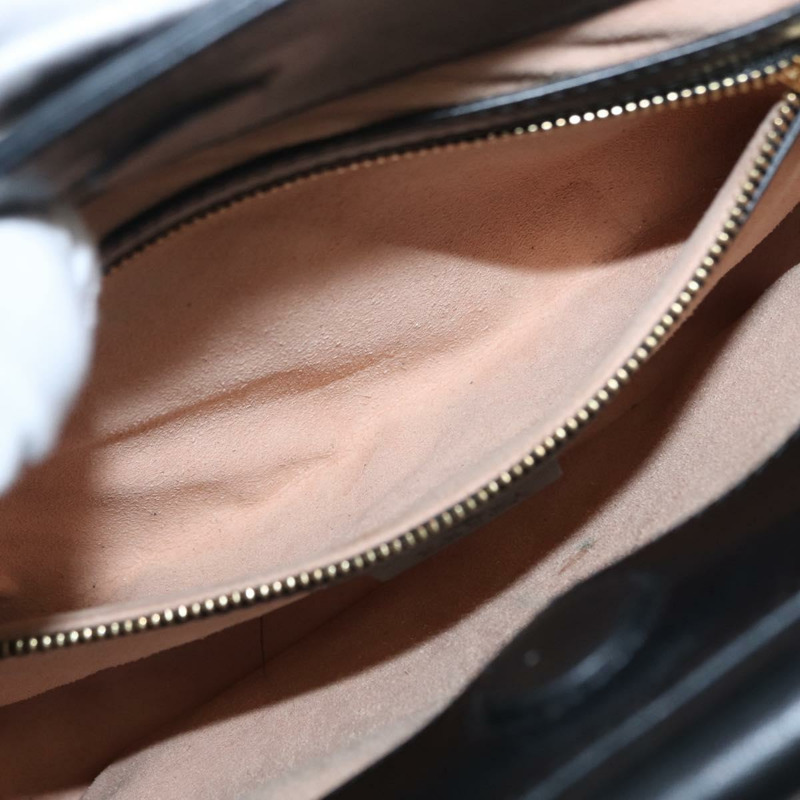 【日本直送】GUCCI Bamboo Sherry Line Nim Fair 皮革雙肩包 黑色 459076 正品 ar13801-25