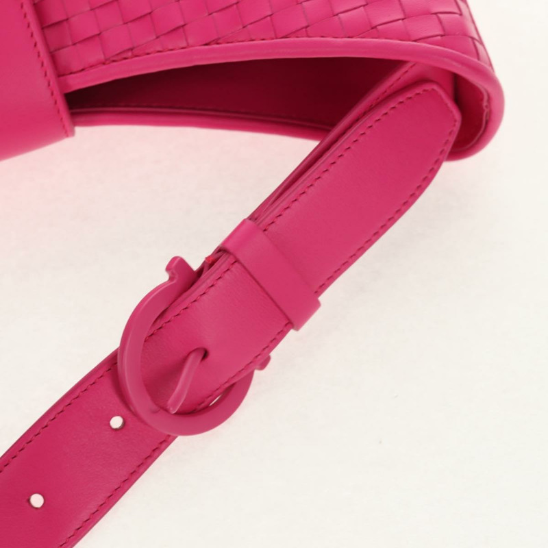 【日本直送】Salvatore Ferragamo Gancini 單肩包 皮革 粉紅色 銀色 正品 BA8419V-7