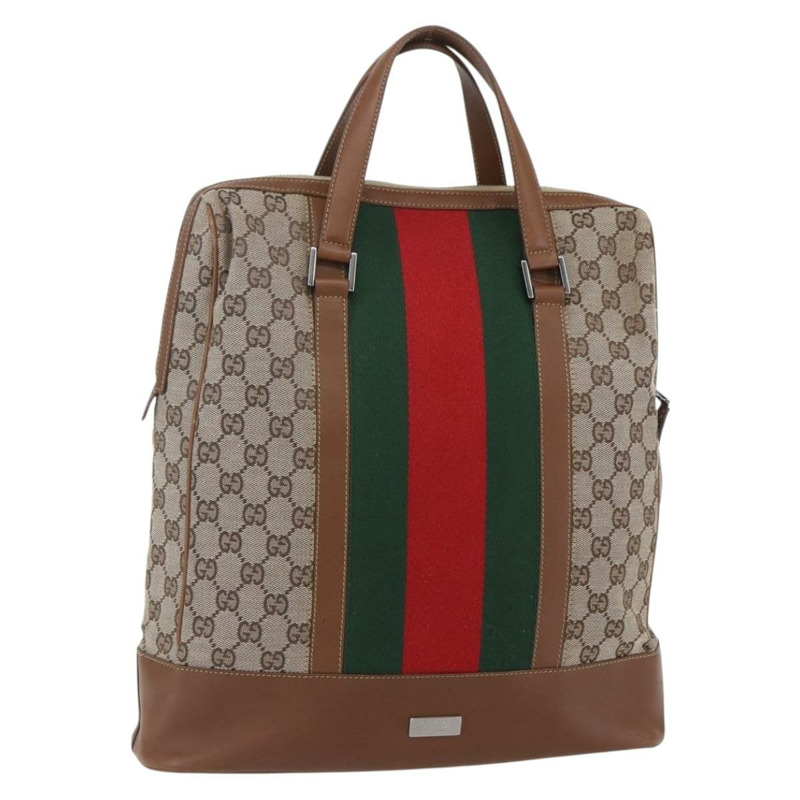 【日本直送】GUCCI GG帆布Web Sherry系列特別版手提包 米色金色 Auth mr1598-0