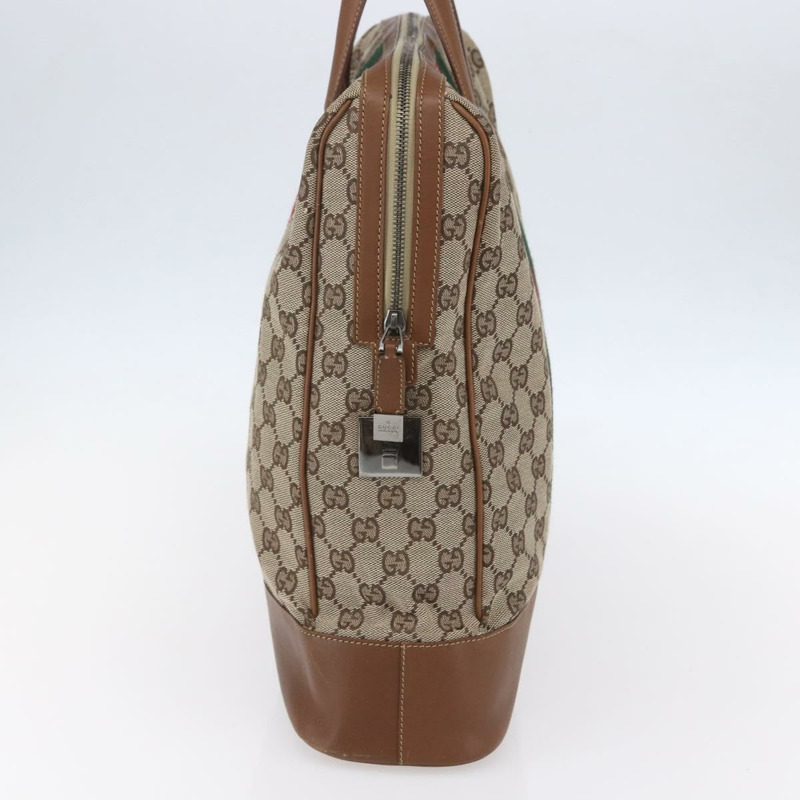 【日本直送】GUCCI GG帆布Web Sherry系列特別版手提包 米色金色 Auth mr1598-3