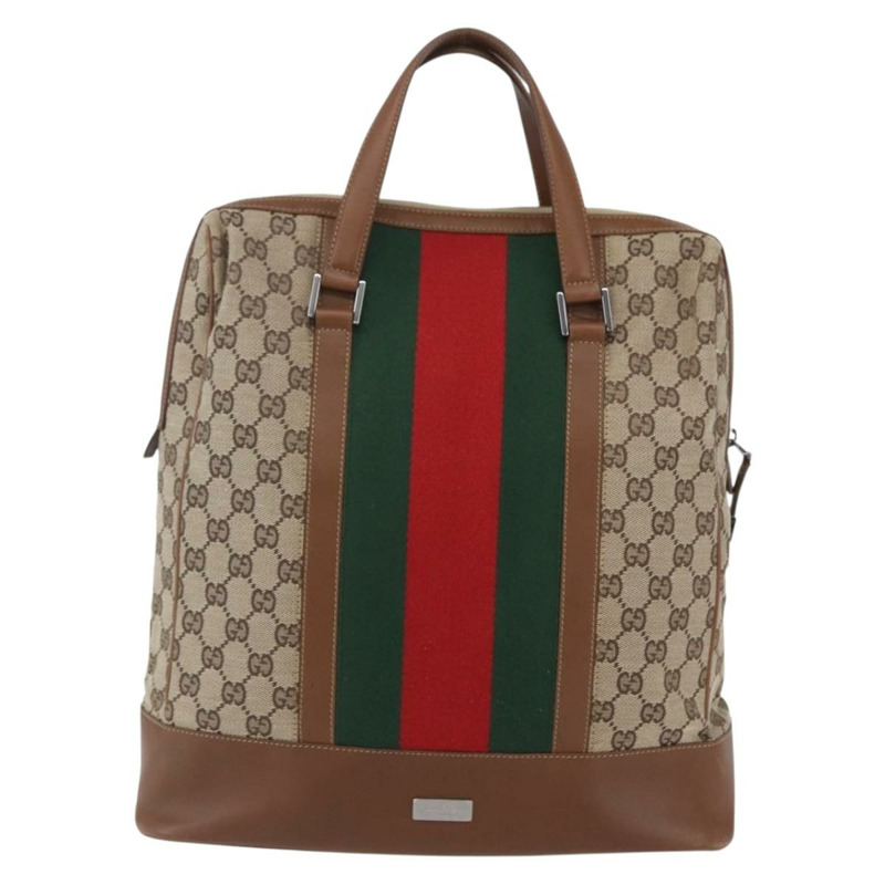 【日本直送】GUCCI GG帆布Web Sherry系列特別版手提包 米色金色 Auth mr1598-12