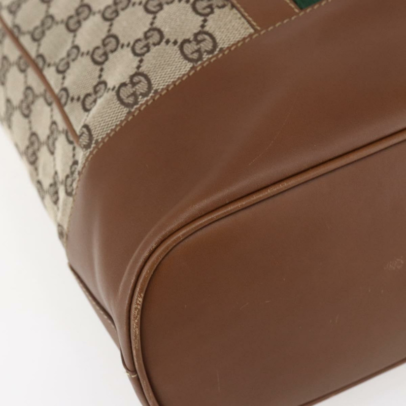 【日本直送】GUCCI GG帆布Web Sherry系列特別版手提包 米色金色 Auth mr1598-14