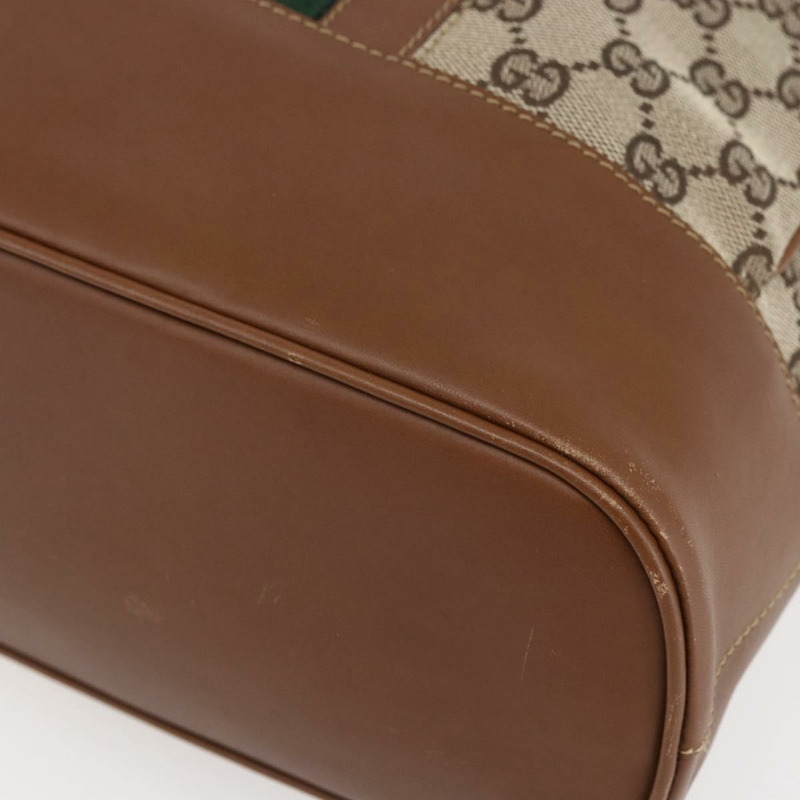 【日本直送】GUCCI GG帆布Web Sherry系列特別版手提包 米色金色 Auth mr1598-15