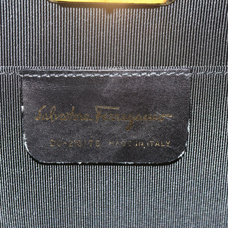 【日本直送】Salvatore Ferragamo Chain Gancini 單肩包，藤編黑金色，正品 154910V-10