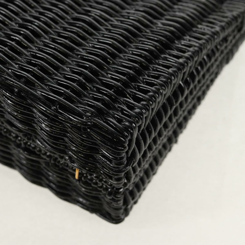 【日本直送】Salvatore Ferragamo Chain Gancini 單肩包，藤編黑金色，正品 154910V-15