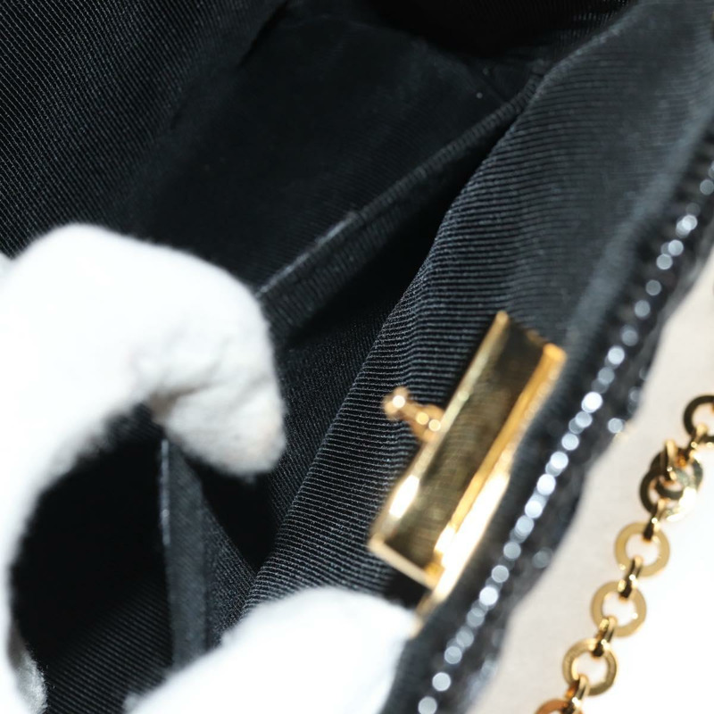 【日本直送】Salvatore Ferragamo Chain Gancini 單肩包，藤編黑金色，正品 154910V-19