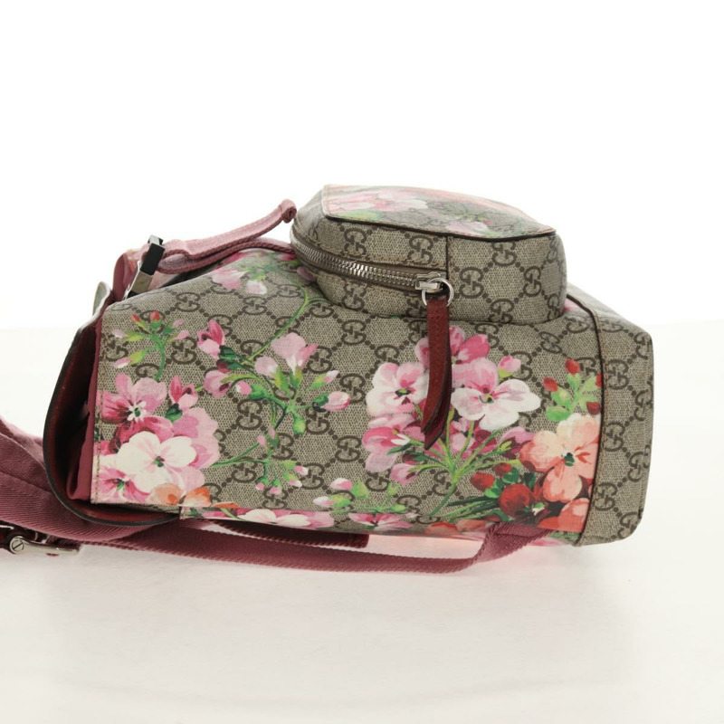 【日本直送】GUCCI GG Blooms GG Supreme 雙肩包 PVC 米色 銀色 410544 正品 ka598M-2