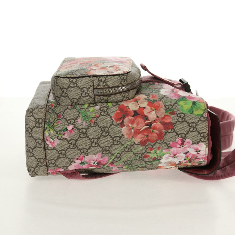 【日本直送】GUCCI GG Blooms GG Supreme 雙肩包 PVC 米色 銀色 410544 正品 ka598M-3