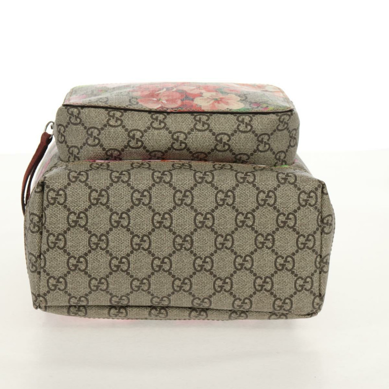 【日本直送】GUCCI GG Blooms GG Supreme 雙肩包 PVC 米色 銀色 410544 正品 ka598M-4