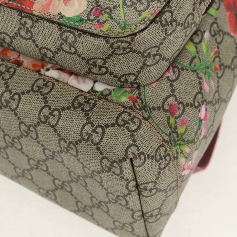 【日本直送】GUCCI GG Blooms GG Supreme 雙肩包 PVC 米色 銀色 410544 正品 ka598M-15